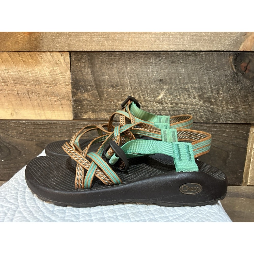 Chaco Z/Cloud Women Size 9 Sandals Orange Blue Strappy Shoes Water Hiking